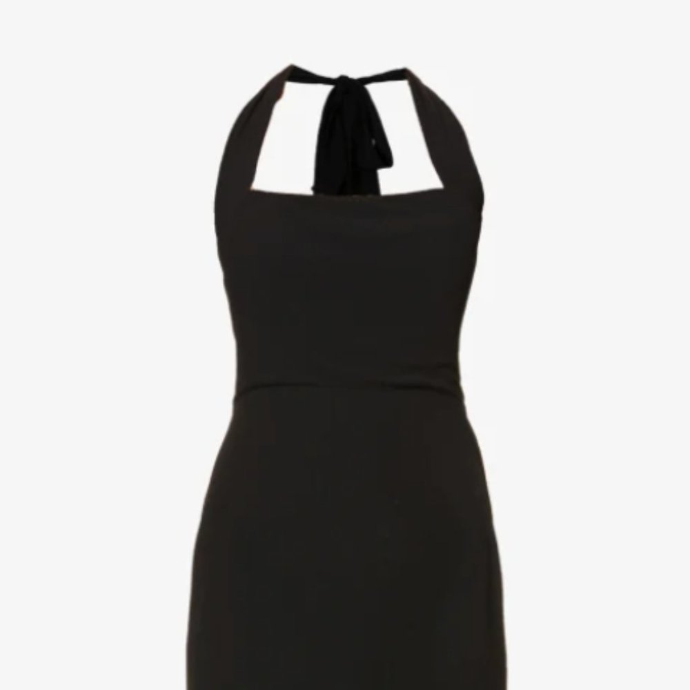NWOT Reformation Midi Halter Neck Dress in Black Rare Reiss